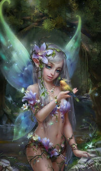 Thumbnail for Diamond Painting Elfje met Ronde steentjes 100x55cm - Beste Kwaliteit