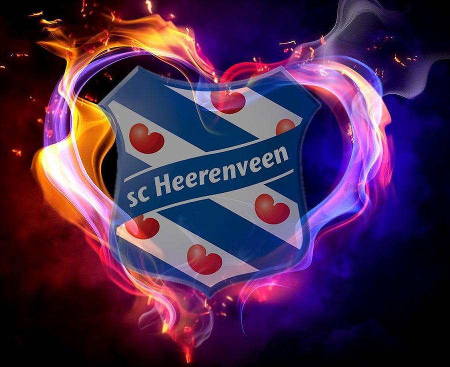 Diamond Painting logo sc Heerenveen met Ronde steentjes 100x80cm - Beste Kwaliteit