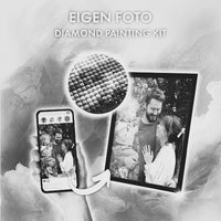 Thumbnail for Diamond Painting Eigen Foto ZWART/WIT met Vierkante steentjes 25x30cm