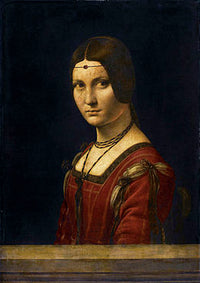 Thumbnail for Diamond Painting Leonardo da Vinci la Belle Ferroniere met Ronde steentjes 100x80cm - Beste Kwaliteit
