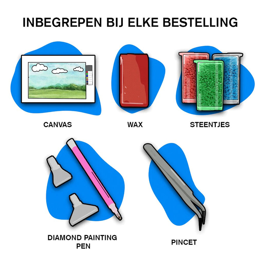 Diamond Painting Zonsondergang Zee Liefde met Vierkante steentjes 50x40cm - Meest gekozen