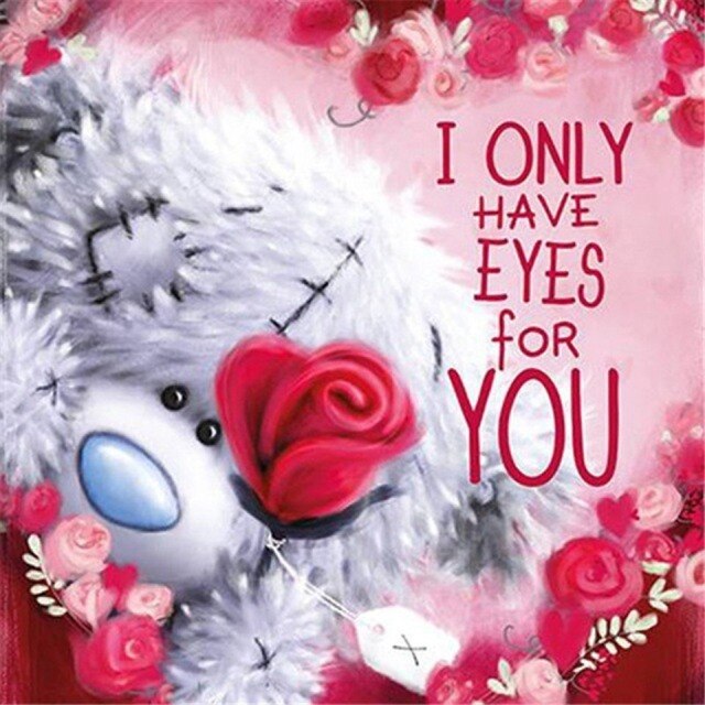 Diamond Painting Heb alleen ogen voor jou met Ronde steentjes 100x100 - Beste Kwaliteit