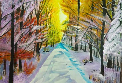 Diamond Painting Bomen in twee seizoenen met Ronde steentjes 100x70cm - Beste Kwaliteit