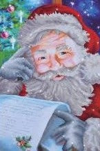 Diamond Painting Kerstman leest een brief met Ronde steentjes 100x70cm - Beste Kwaliteit