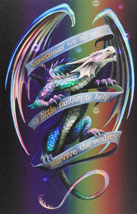 Thumbnail for Diamond Painting Draak met lint met tekst met Ronde steentjes 100x70cm - Beste Kwaliteit