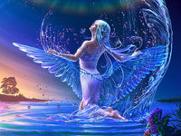 Thumbnail for Diamond Painting Elf in het water met Ronde steentjes 80x100cm - Beste Kwaliteit
