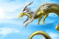 Thumbnail for Diamond Painting Groene draak met witte haren in de lucht met Ronde steentjes 100x70cm - Beste Kwaliteit