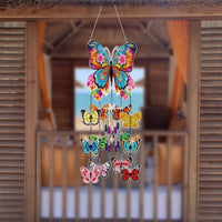 Thumbnail for Diamond Painting Kleurrijke Vlinder Windgong - Handgemaakte Decoratieve Hanger met e steentjes