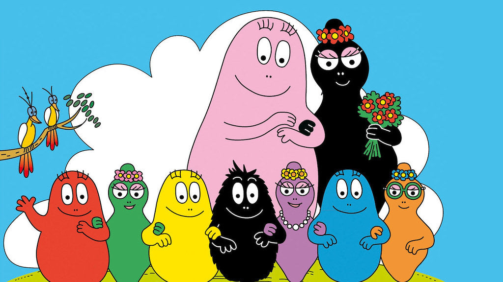 Diamond Painting Barbapapa familie met vogels met Ronde steentjes 100x55cm - Beste Kwaliteit