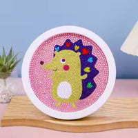 Thumbnail for Diamond Painting Egel met hartjes met Ronde steentjes 16x16cm