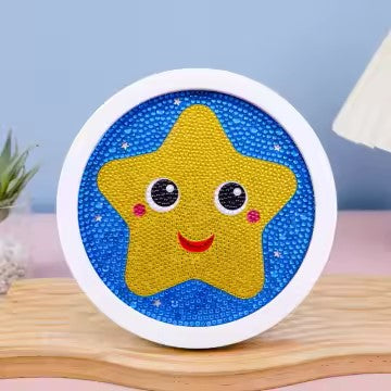 Diamond Painting Lachende ster met Ronde steentjes 16x16cm