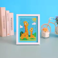 Thumbnail for Diamond Painting Moeder kind giraf met Ronde steentjes 16x16cm