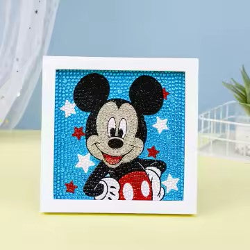 Diamond Painting Mickey mouse met Ronde steentjes 16x16cm