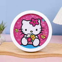 Thumbnail for Diamond Painting Hello kitty bij bloemen met Ronde steentjes 16x16cm