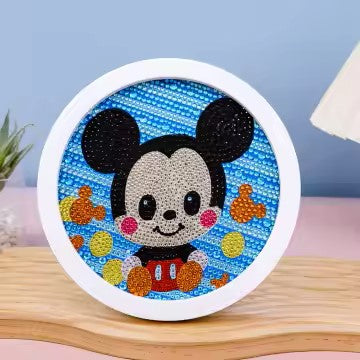 Diamond Painting Baby mickey mouse met Ronde steentjes 16x16cm