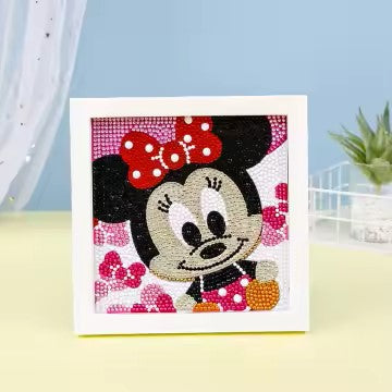 Diamond Painting Baby minnie mouse met Ronde steentjes 16x16cm