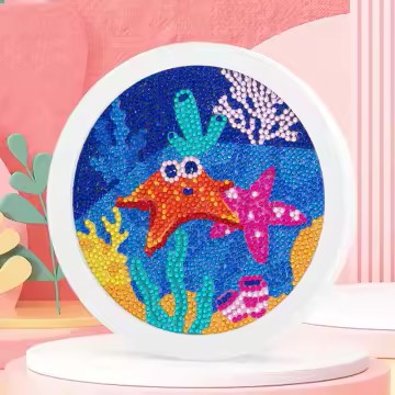 Diamond Painting Zeester met Ronde steentjes 16x16cm