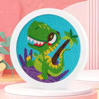 Thumbnail for Diamond Painting Dino bij een berg met Ronde steentjes 16x16cm