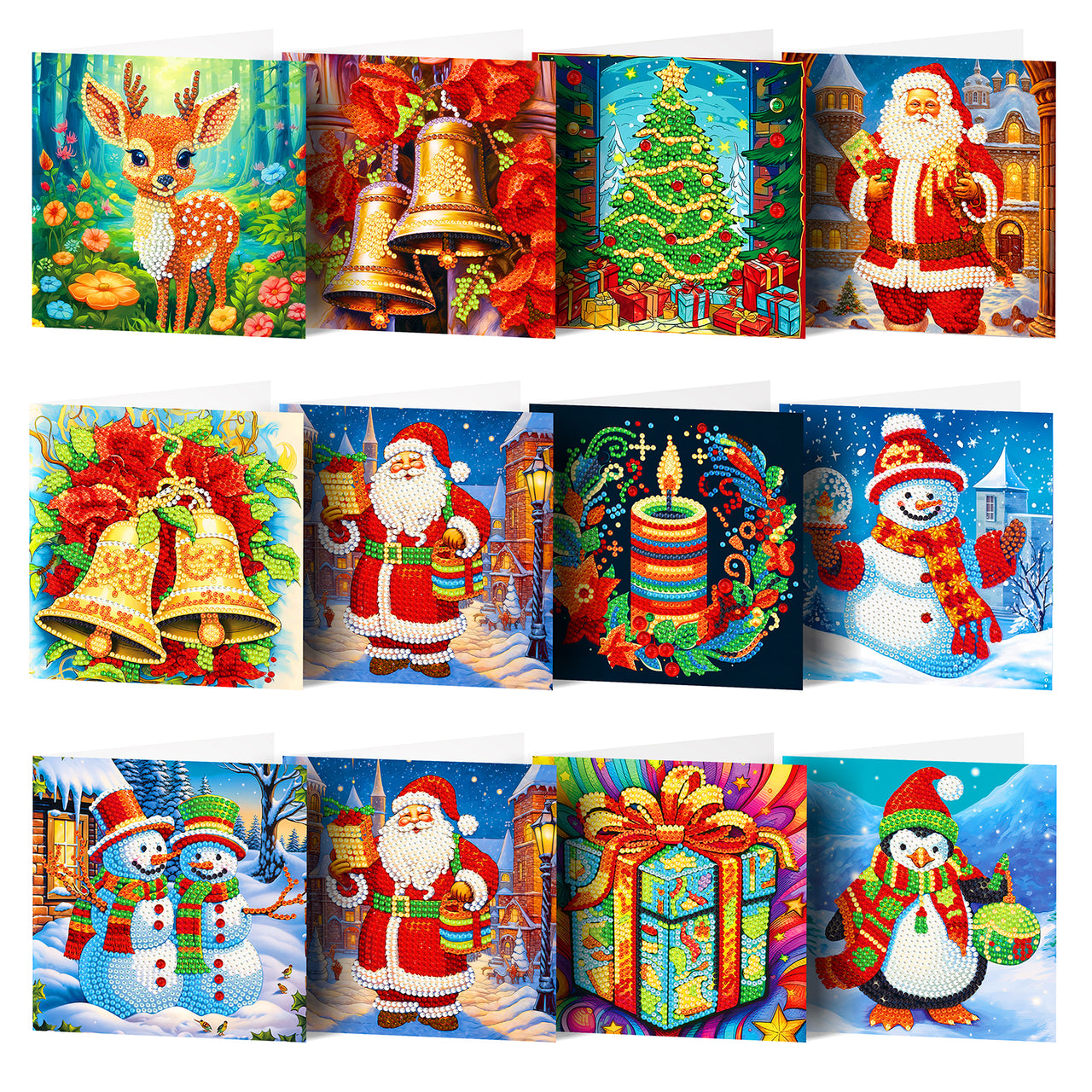 Feestelijke Kerstkaarten 12 Stuks