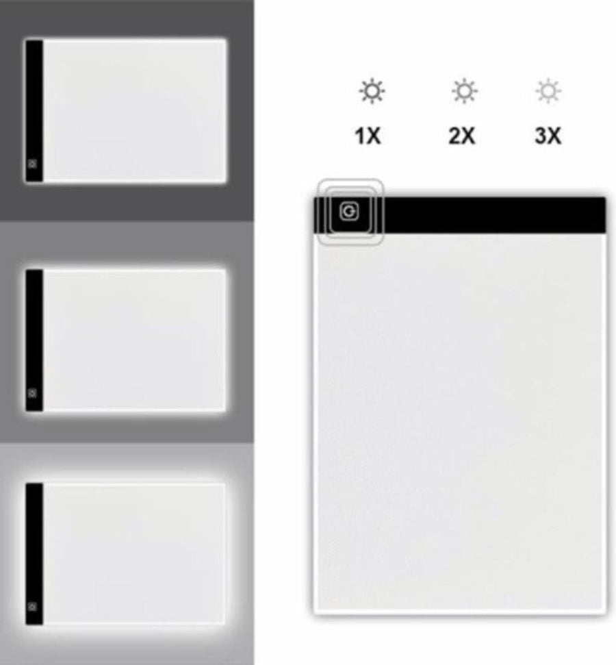 A3 LED Ultra dun - light pad - lichtbak - tekentafel - daimond painting - dimbaar 3 standen