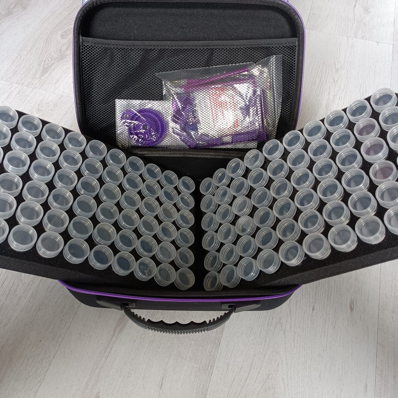 Opbergkoffer paars 120 binnen kant Diamond Painting for you