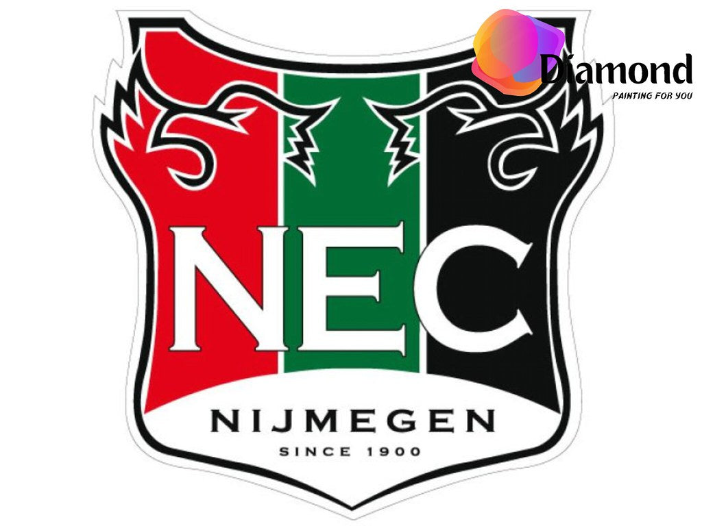 Diamond Painting NEC logo met Ronde steentjes 100x100 - Beste Kwaliteit