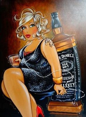 Diamond Painting Dikke Dames wiskey met Ronde steentjes 80x100cm - Beste Kwaliteit