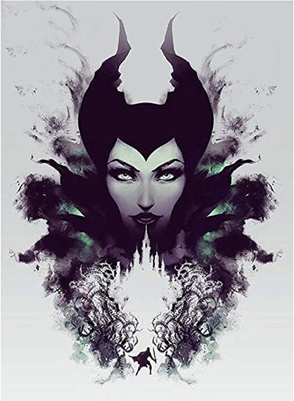 Diamond Painting Maleficent schilderij met Ronde steentjes 100x70cm - Beste Kwaliteit