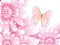 Thumbnail for Diamond Painting Roze vlinder met roze bloemen met Ronde steentjes 80x100cm - Beste Kwaliteit