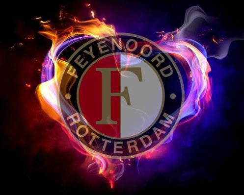 Diamond Painting Logo Feyenoord met Ronde steentjes 100x80cm - Beste Kwaliteit