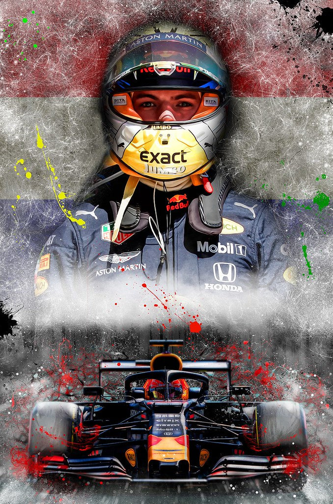 Diamond Painting Max Verstappen poster met Ronde steentjes 100x70cm - Beste Kwaliteit