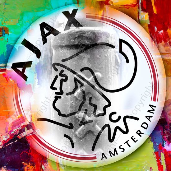 Diamond Painting Ajax logo 4 - 20x20cm met vierkante steentjes