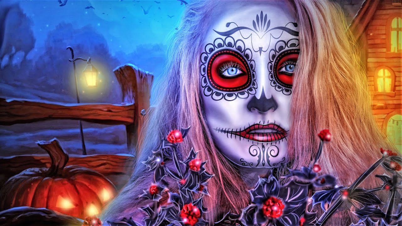 Meisje halloween diamond painting ontwerp