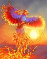 Thumbnail for Diamond Painting Phoenix Bird of Fiery Rebirth met Ronde steentjes 100x80cm - Beste Kwaliteit