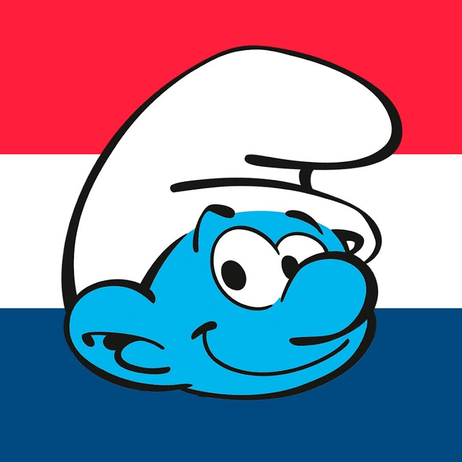 Diamond Painting Smurf met de vlag met Ronde steentjes 100x100 - Beste Kwaliteit