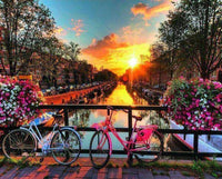 Thumbnail for Diamond Painting Amsterdamse Gracht met Ronde steentjes 100x80cm - Beste Kwaliteit