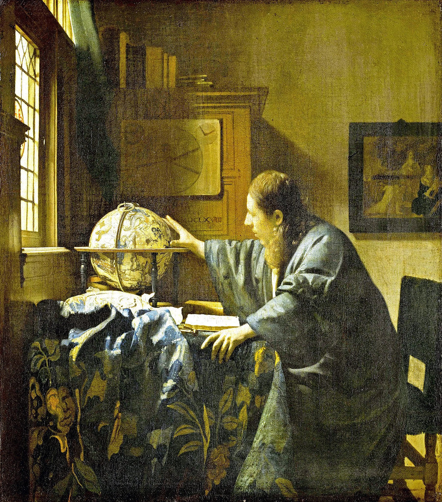 Diamond Painting Johannes Vermeer The Astronomer met Ronde steentjes 80x100cm - Beste Kwaliteit