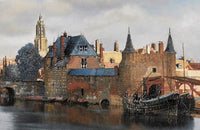 Thumbnail for Diamond Painting Delft aan het water met Ronde steentjes 100x70cm - Beste Kwaliteit