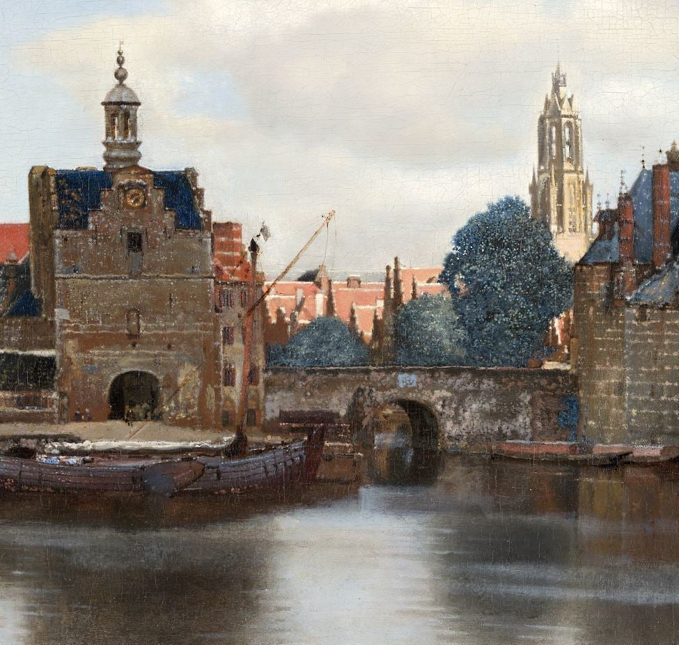 Diamond Painting Gezicht op delft met Ronde steentjes 100x100 - Beste Kwaliteit