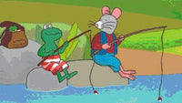 Thumbnail for Diamond Painting Kikker en rat vissen samen met Ronde steentjes 100x55cm - Beste Kwaliteit