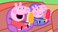 Thumbnail for Diamond Painting Peppa en George eten een ijsje met Ronde steentjes 100x55cm - Beste Kwaliteit