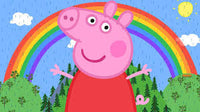 Thumbnail for Diamond Painting Peppa in de regen bij een regenboog met Ronde steentjes 100x55cm - Beste Kwaliteit