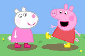 Diamond Painting Peppa en Suzy met Ronde steentjes 100x70cm - Beste Kwaliteit