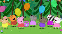 Thumbnail for Diamond Painting Peppa en haar vriendjes met ballonnen met Ronde steentjes 100x55cm - Beste Kwaliteit