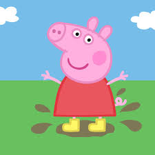 Diamond Painting Peppa big springt in de modder met Ronde steentjes 100x100 - Beste Kwaliteit