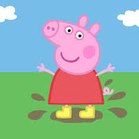 Thumbnail for Diamond Painting Peppa big springt in de modder met Ronde steentjes 100x100 - Beste Kwaliteit