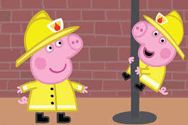 Diamond Painting Peppa en George als brandweer met Ronde steentjes 100x70cm - Beste Kwaliteit