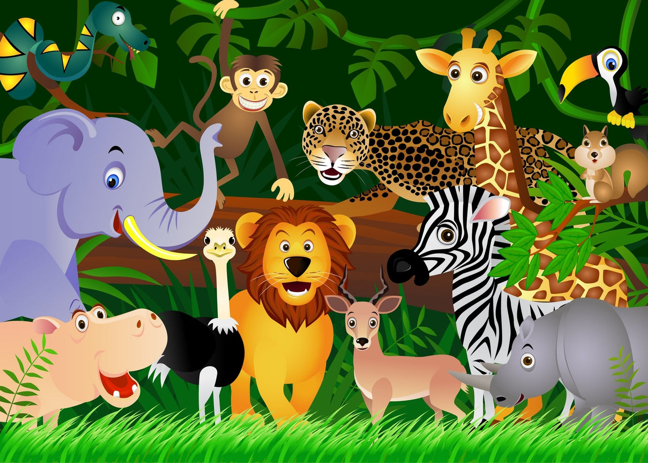 Jungle dieren diamond painting ontwerp
