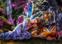 Thumbnail for Fee met tijger diamond painting ontwerp