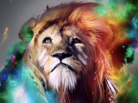 Thumbnail for Kleuren leeuw diamond painting ontwerp